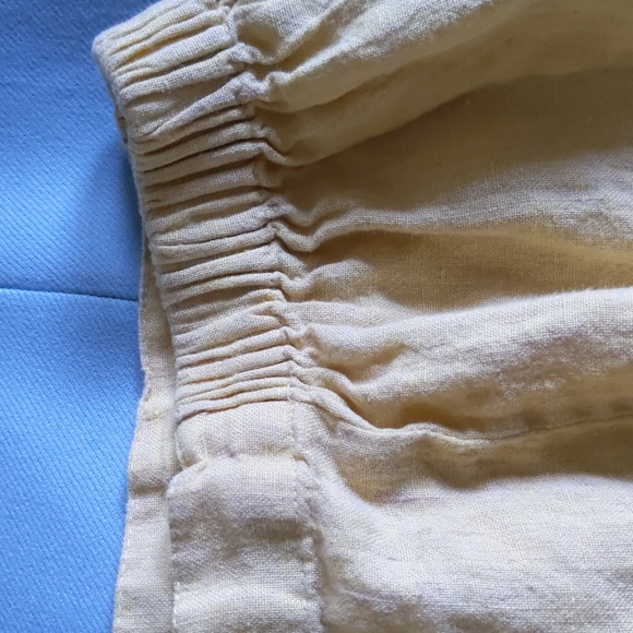 FLAX knee/mid length butter yellow linen skirt - Picture 5 of 5